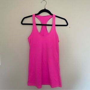 Pink Lululemon racerback tank top.